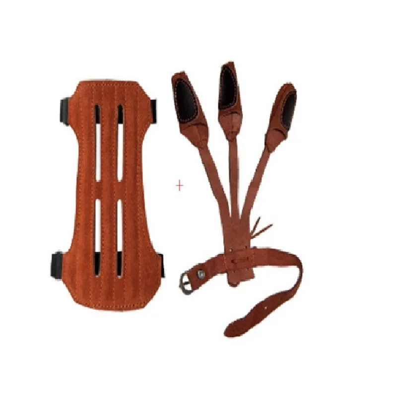 

Hunting Leather Left Hand Archery Arrow Bow Accessories Shooting Protective Finger Hand Protector Guard Fingers Protect Glove