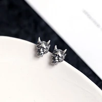 vintage silver color prajna skull stud earrings gothic punk style skull ghosts earrings for men women party jewelry accessories
