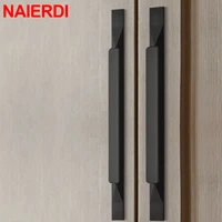 naierdi gold solid aluminum alloy kitchen cupboard pulls american style black cabinet handles drawer knobs furniture handle