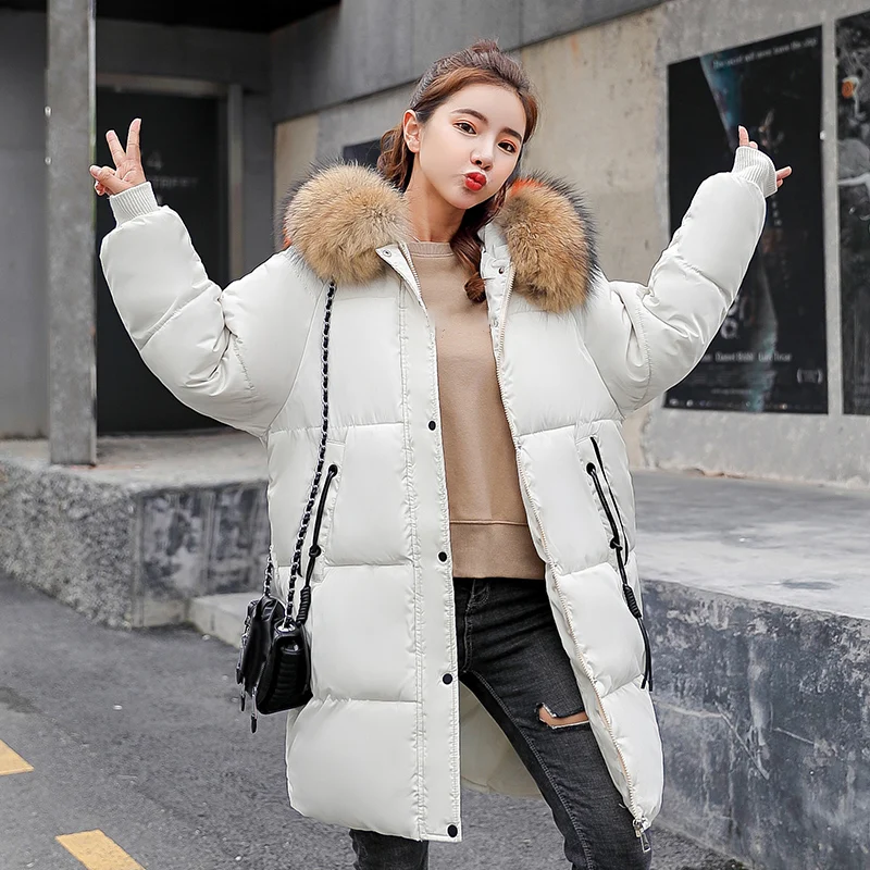 New Winter Womens Down Cotton Parka Long Fur Collar Hooded Coat Quilted Jacket | Женская одежда
