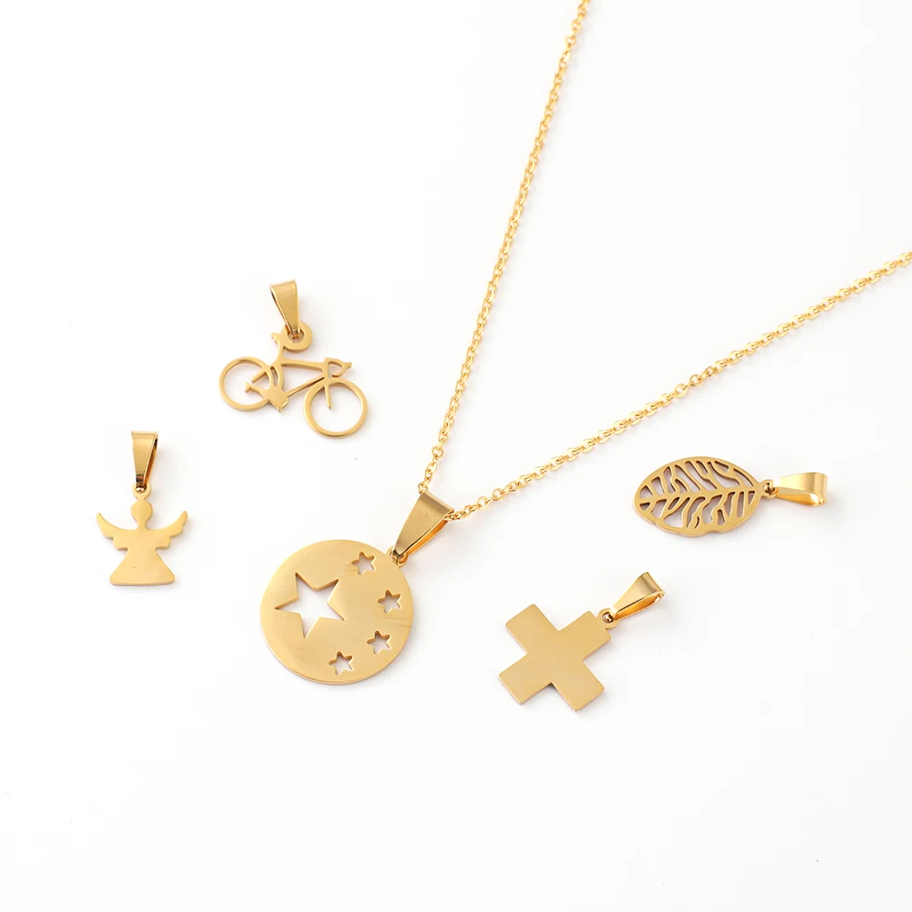 Модный позолоченный крест ангел Набор подвесок для велосипеда | Украшения и