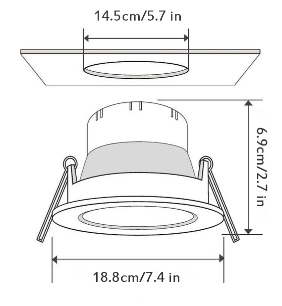Светодиодный светильник с регулируемой яркостью и Wi Fi 6 дюймов|Светодиодные