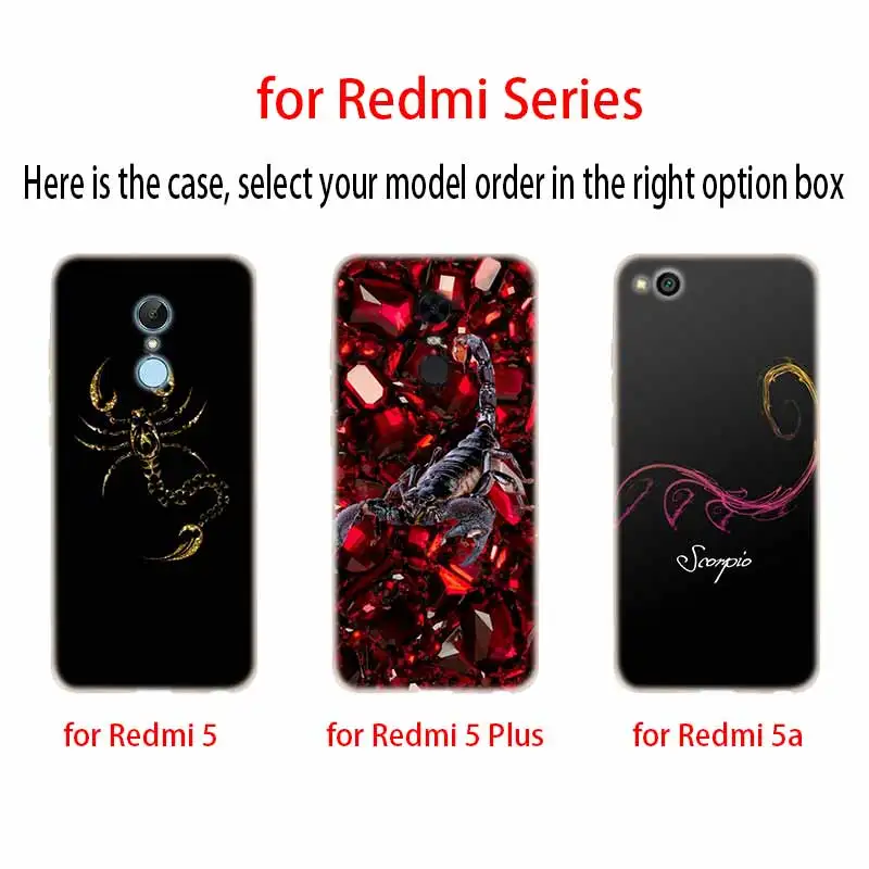 Scorpion Silicone Clear Soft TPU Case For Xiaomi Redmi Note 10 9 8 7 6 5 Pro Max 10S 9T 8T 9S Fundas | Мобильные телефоны и