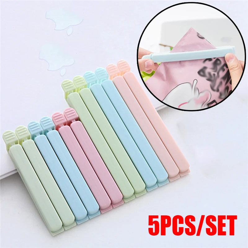 

5Pcs Bag Clips Large Household Snack 15cm Food Bag Storage Freezer Sealing Clips Close Clip Sealer Seal Fridge Kitchen Tools