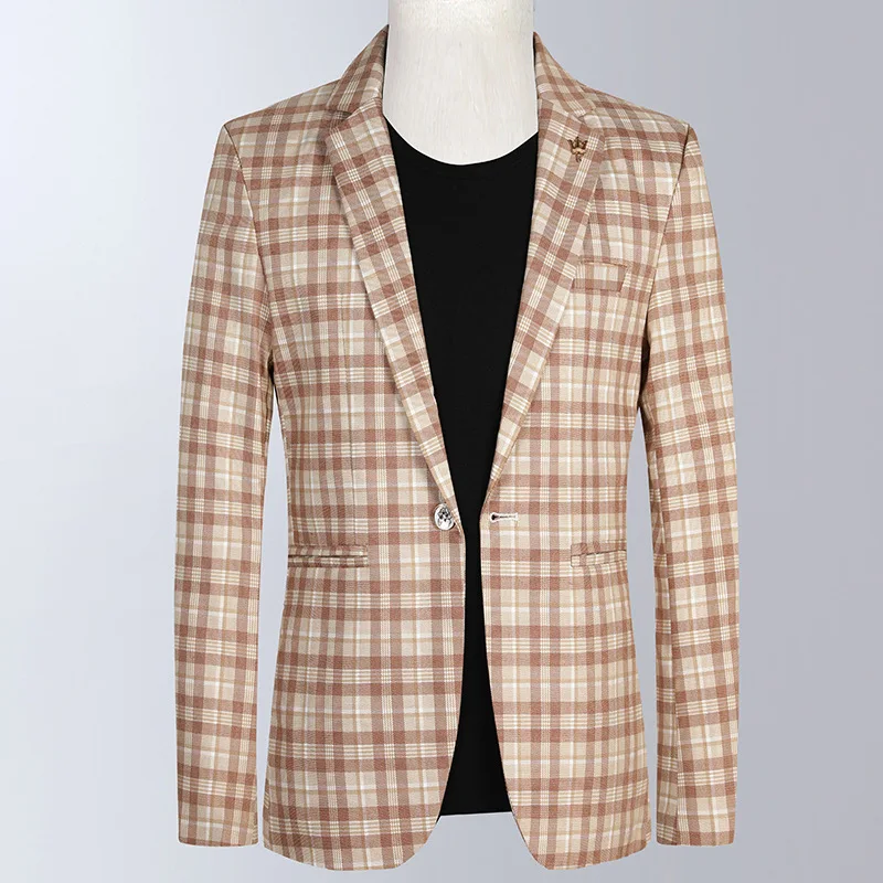 

Пиджак мужской, в клетку, на весну, 2021