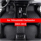 Автомобильные коврики для Mitsubishi Outlander 2003- 2016, 2017, 2018, коврик со вспышкой, кожаные накладки для ног, чехол автомобильный коврик