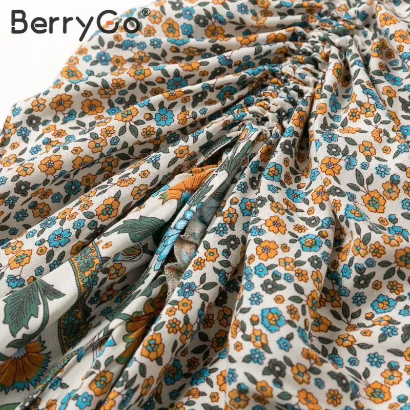 BerryGo богемная длинная юбка с цветочным принтом женская повседневная для пляжа