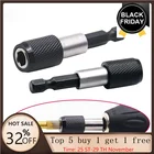 3 вида отверток, черный нескользящий держатель для электрической дрели с шестигранной ручкой, магнитный держатель для сверл, держатель для отверток из титановой стали
