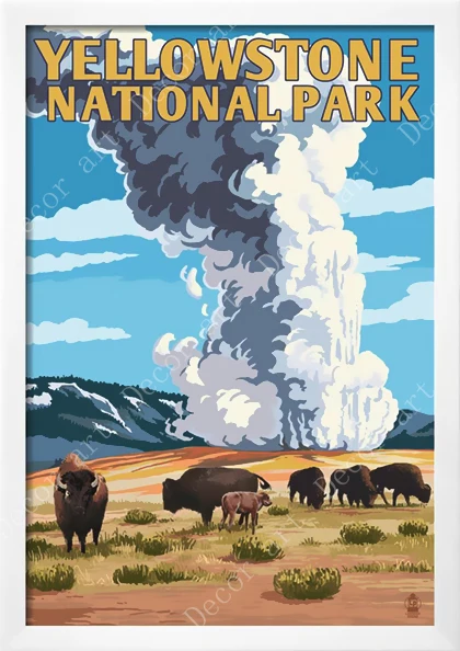 Американский Йеллоустоун национальный парк дорожные холщовые картины винтажный