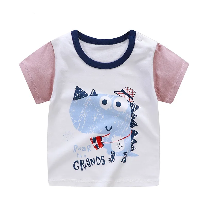 

ZWY1280 Summer Baby Boys T-Shirts Short Sleeves Clothes with Character Pattern for Children Cotton Breathable Tops