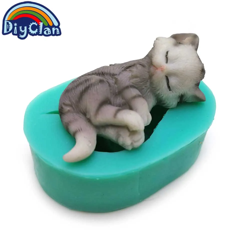 3D котята силиконовые формы для торта с мастикой прекрасная кошка форма шоколада