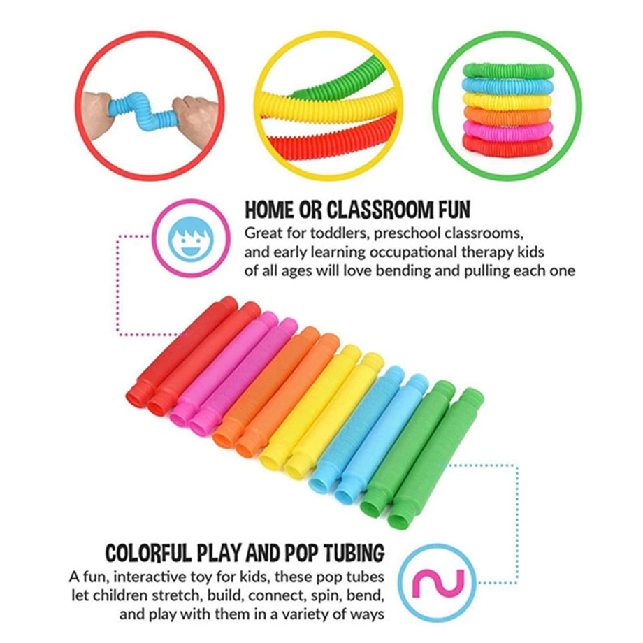 Juguete sensorial para ni&ntilde;os, conducto de descompresi&oacute;n sensorial para autismo, desarrollo temprano, educativo, plegable-4