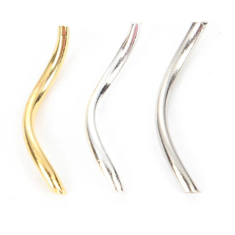 Трубка-спейсеры 2 х25 мм гладкие золотые медные бусины-коннекторы для