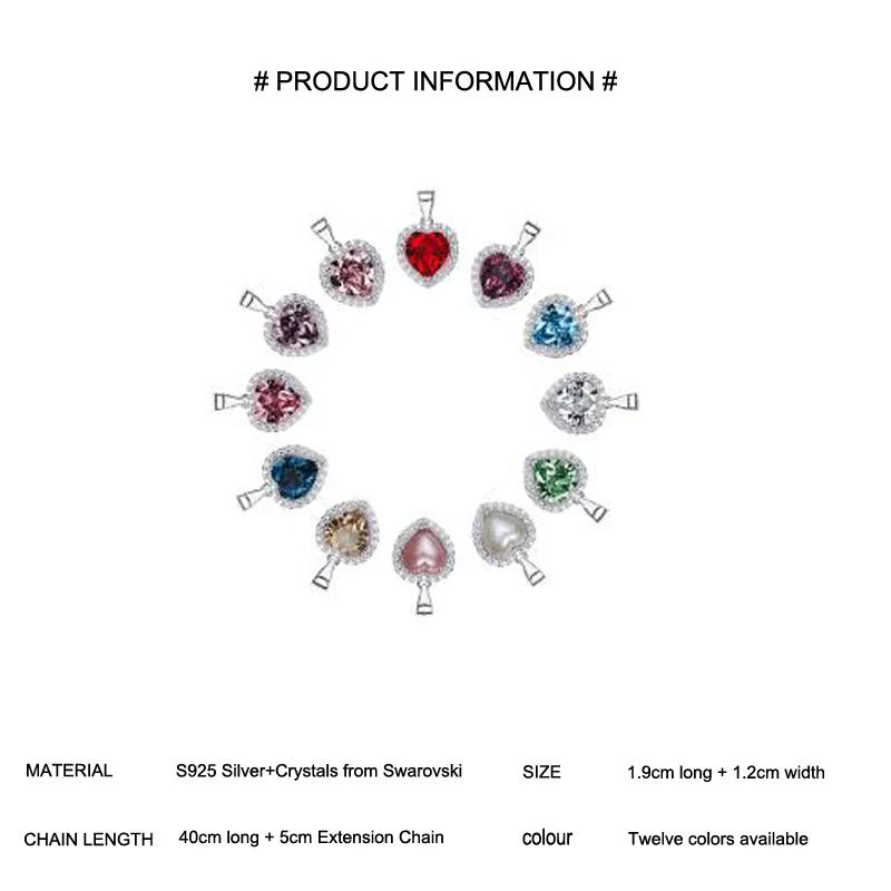Женское Ожерелье с кулоном из серебра 925 пробы австрийским хрусталем|Ожерелья| |