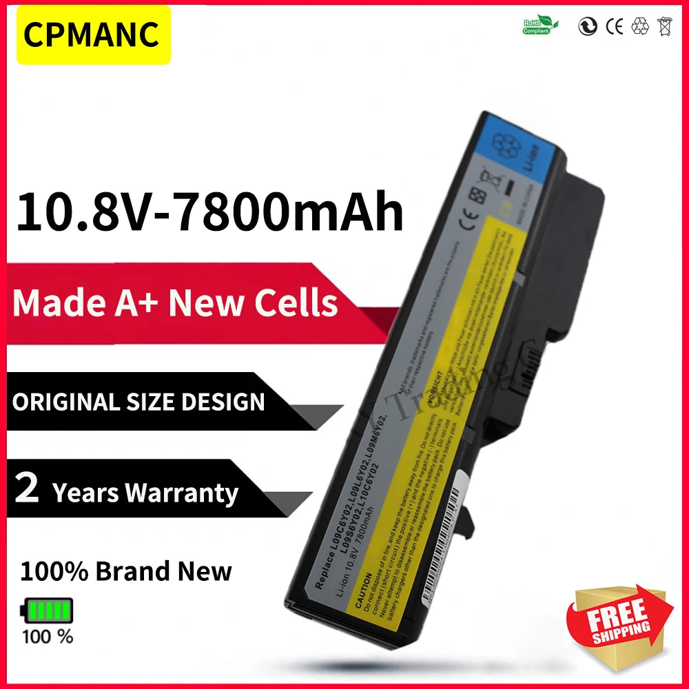 Аккумулятор для ноутбука CPMANC 9Cell L09M6Y02 L10M6F21 L09S6Y02 L09L6Y02 для Lenovo G460 G465 G470 G475 G560 G565 G570 G575 G770 Z460