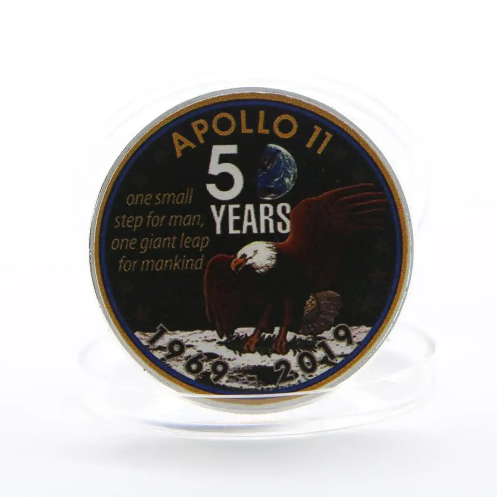 15pcs/lot US 50th Anniversary Apollo 11 Coin Moon Landing Silver Gold Commemorative Coins Gift | Дом и сад