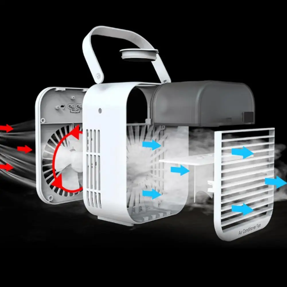 

New Digital Display Cooling Fan Portable Humidifying Spray Fan Usb Conditioning Cooler Mini Desktop Air Air X9R8