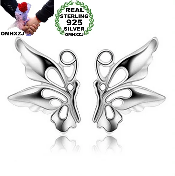 

OMHXZJ Wholesale Fashion Men man woman girl jewelry Daisy Flower Rabbit flying butterfly 925 sterling silver Stud Earrings YS07