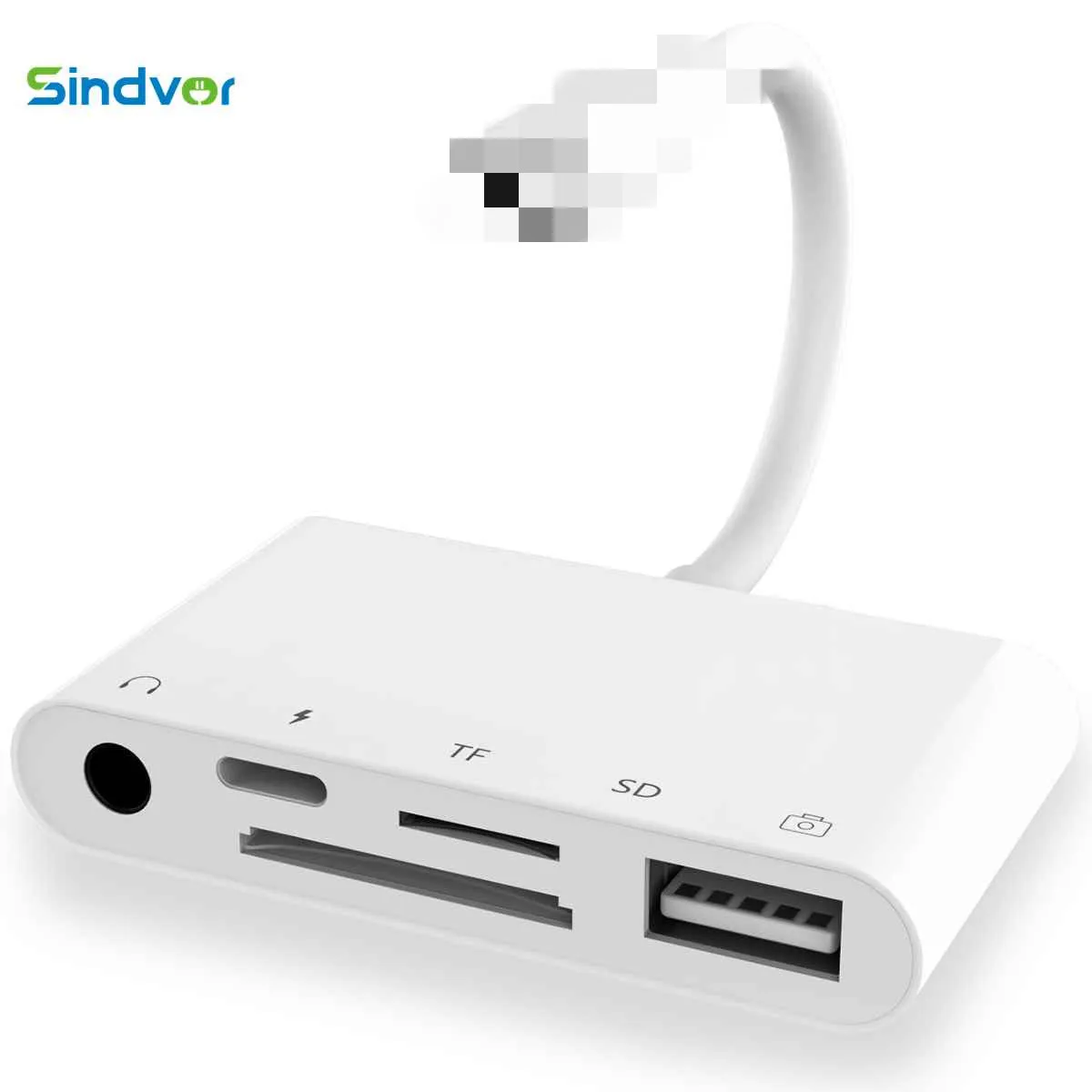 Sindvor 5 в 1 TF SD кардридер для Lightning к USB OTG адаптер iPhone поддержка MIDI клавиатура мышь