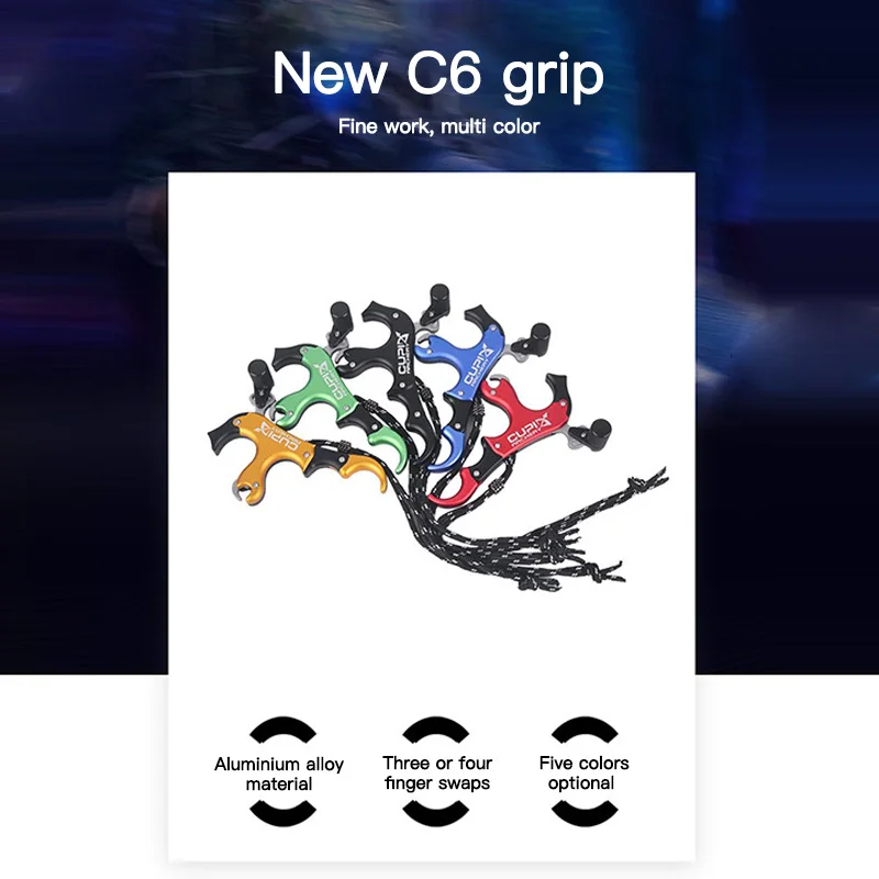 Practical Archery Bow Release Aid 3/4-Finger Thumb Caliper Adjustable 360 degree Trigger Grip Outdoor Hunting Training | Спорт и