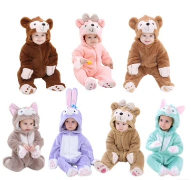 Детский зимний комбинезон теплый с длинным рукавом из кораллового флиса для