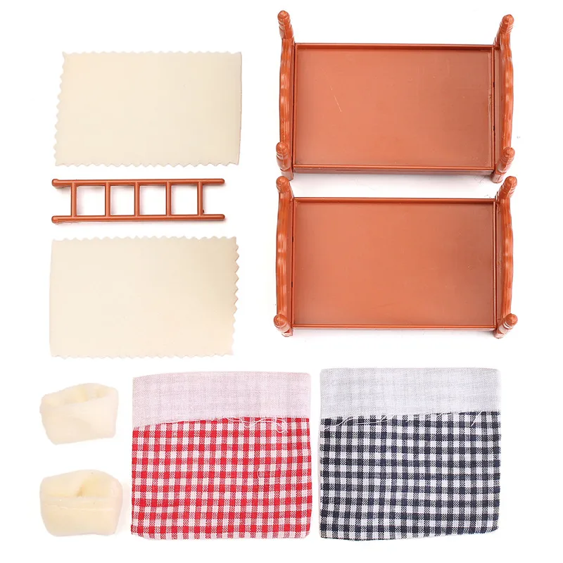 DIY Миниатюрный Кукольный домик аксессуары для кровати наборы миниатюр мебель