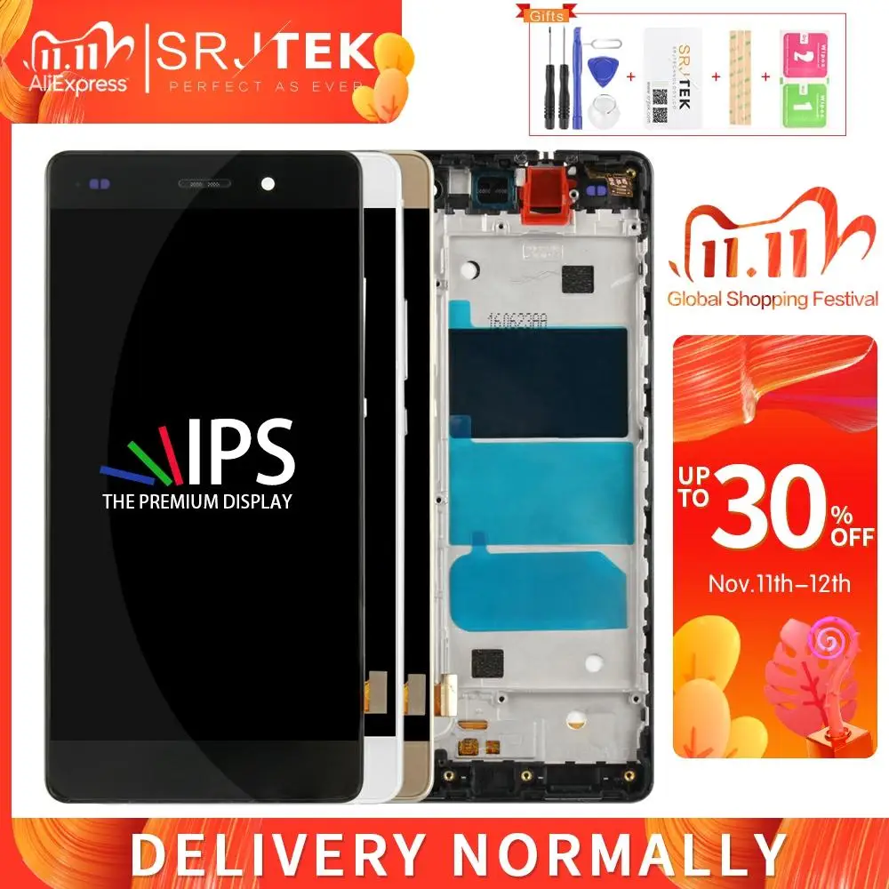 Srjtek экран для Huawei P8 Lite ЖК + сенсорный дигитайзер стеклянная панель Ascend дисплей с
