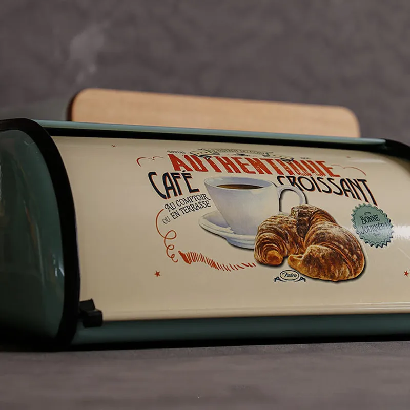 Французский винтажный хлебный ящик для хранения подвесной светильник серый