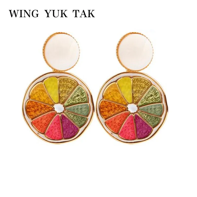 Разноцветные оранжевые серьги ручной работы для женщин изысканные медные