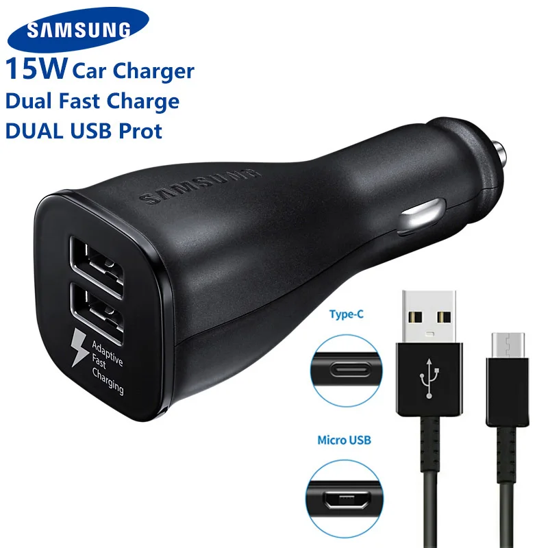 

SAMSUNG Original Quick Charge Car Charger for Samsung GALAXY S10 S9 S8 S7 S6 G920 Note9 Note8 C5 C9 Note4 N9100 C7 Pro EP-LN920