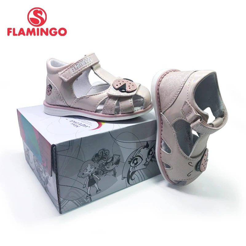 Фламинго 2021 детские сандалии на плоской подошве и застежке липучке арочный
