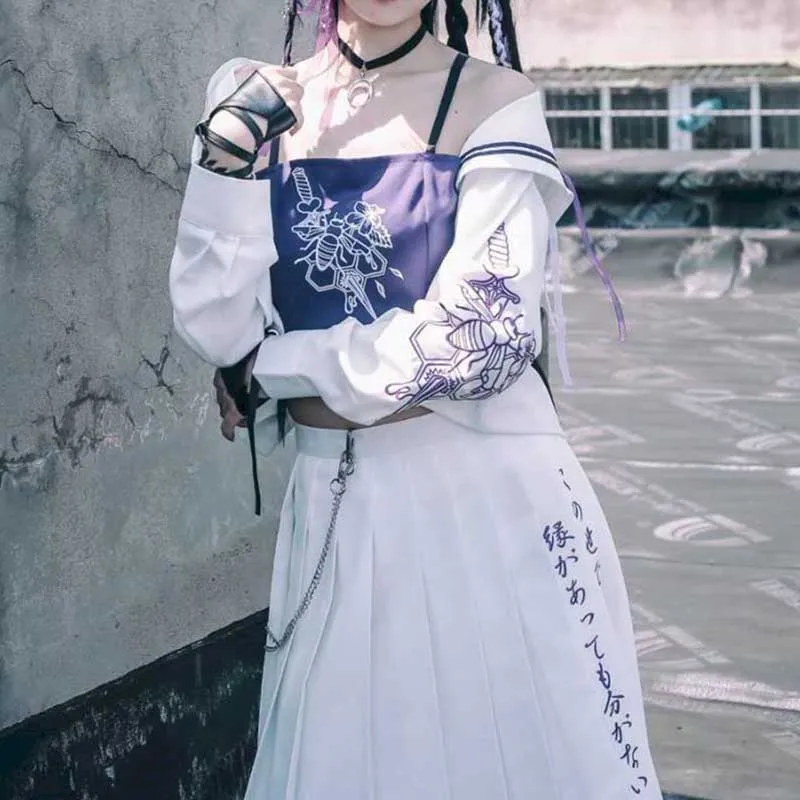 Новый оригинальный костюм JK Униформа тёмный пикантный bad jk длинная юбка