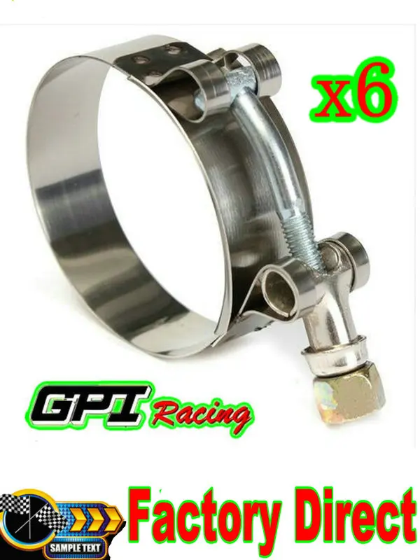 6 шт x 2 &quot/51 мм Turbo трубы силиконовая Соединительная муфта шланга Т-образный Болт