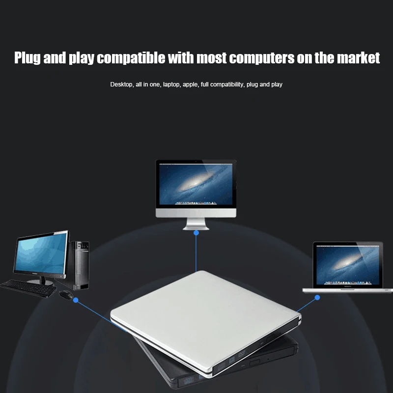 Внешний DVD привод USB 3 0 Rewriter портативный тонкий горелки Писатель высокоскоростной