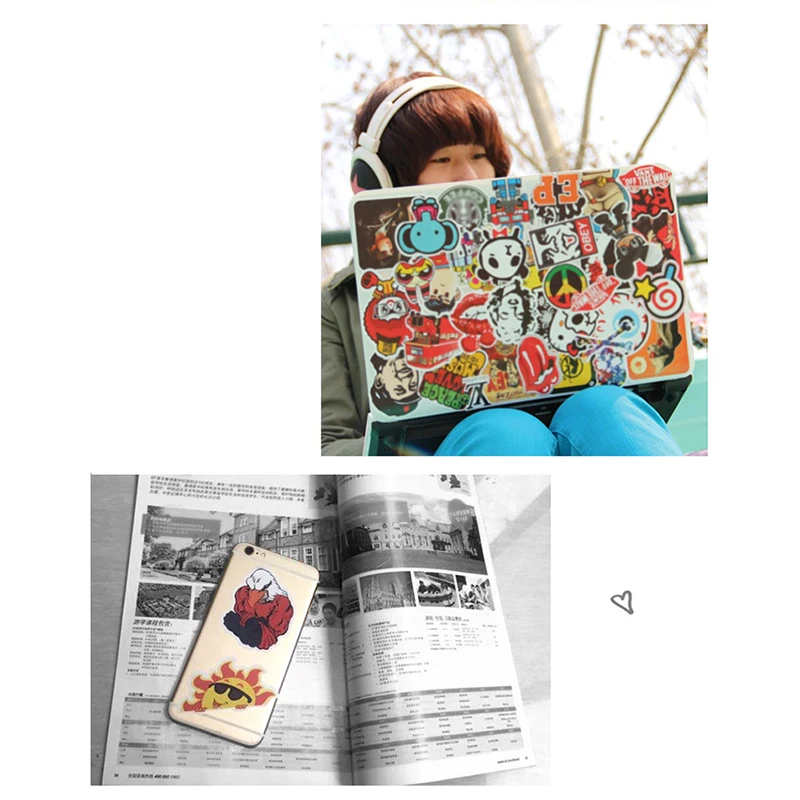 52 шт. Рождественский подарок забавная Наклейка ПВХ водонепроницаемый