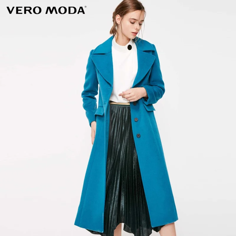 Vero Moda однобортный воротниклацканами плюс длинное зимнее шерстяное пальто