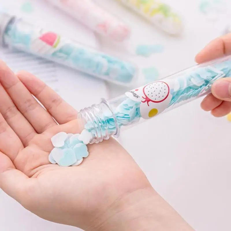 

Portable Mini Flower Paper Soap Slice Case Random Color Body Hands Washing Bath Confetti Dish Foaming for Travel Cleaning