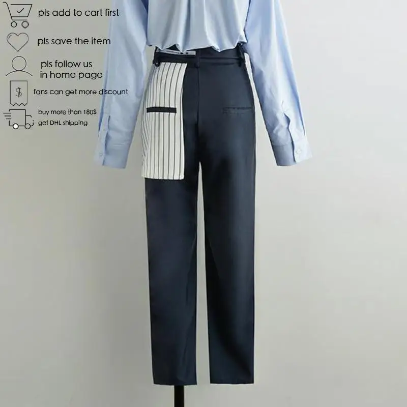 Women Patchwork Pants Striped Women Trousers Long High Waist Pants All Match Long Trousers Fashion Ladies Long Pants 2020 New
