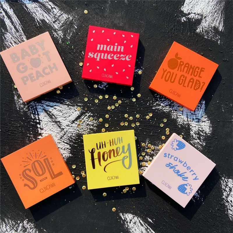 Розовые желтые пигментные тени для век фруктовые блестящие пигментированные