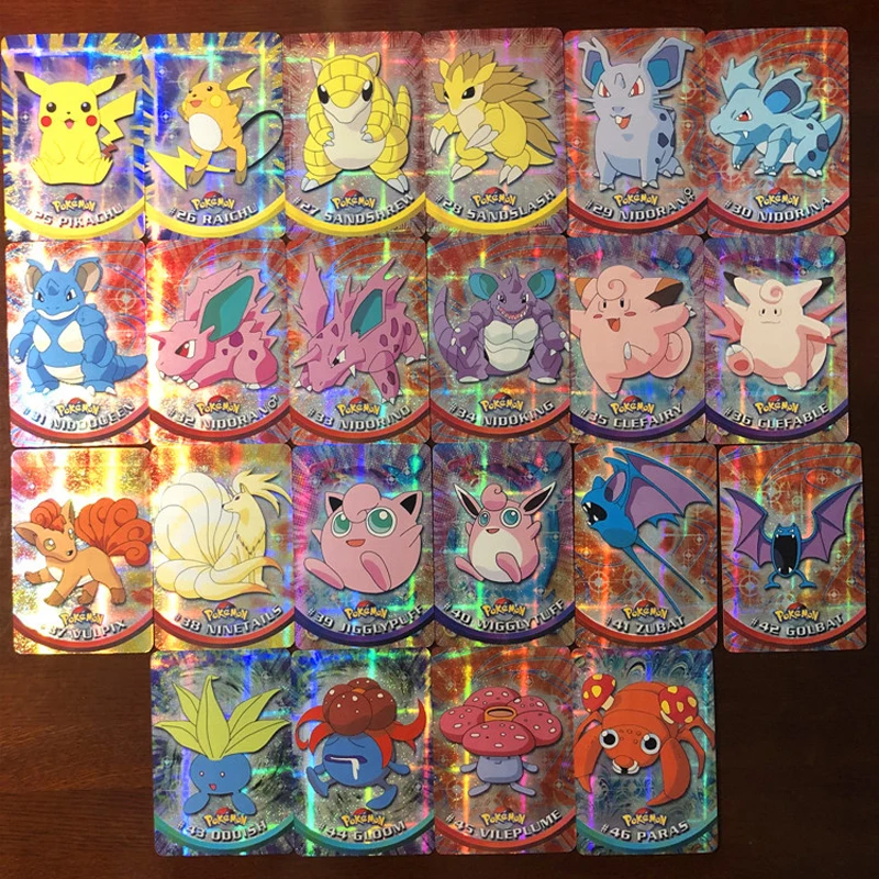 46 шт. карты Pokemon из радужной фольги наборы Topps серии флэш карта игровая коллекция