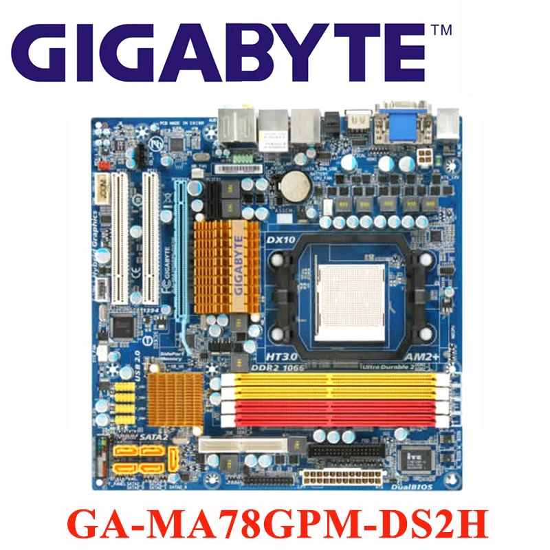 Разъем AM2/AM2 + для AMD 780G Gigabyte GA MA78GPM DS2H материнская плата DDR2 16 гб ранняя настольная