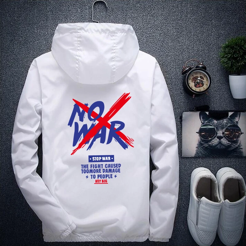 2019 Autumn Fashion Men's Windbreaker Jacket Fitness Running Clothes Student Casual Loose Lapel Hooded | Мужская одежда