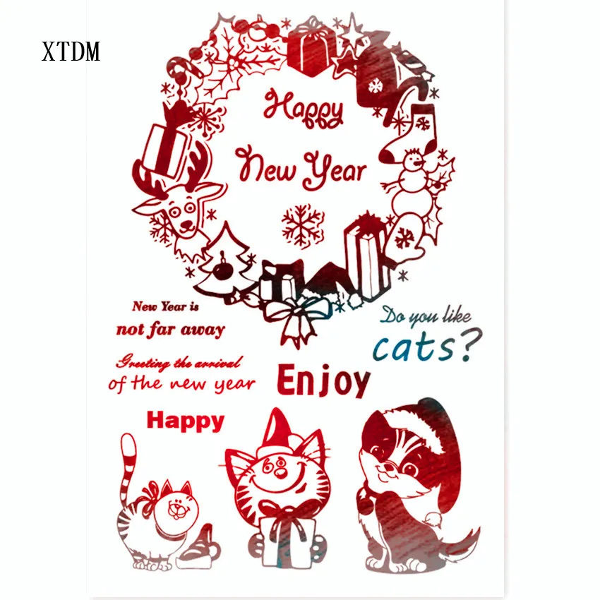 Горячая продажа Новый год Кот прозрачный значок/силиконовый Валик Для