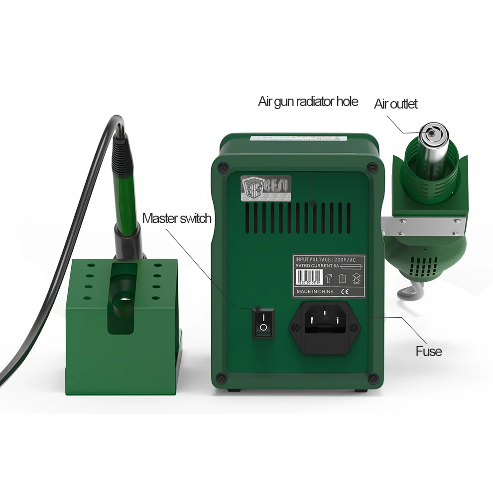 Спиральная Тепловая пушка 2 в 1 без свинца с регулируемым двойным дисплеем