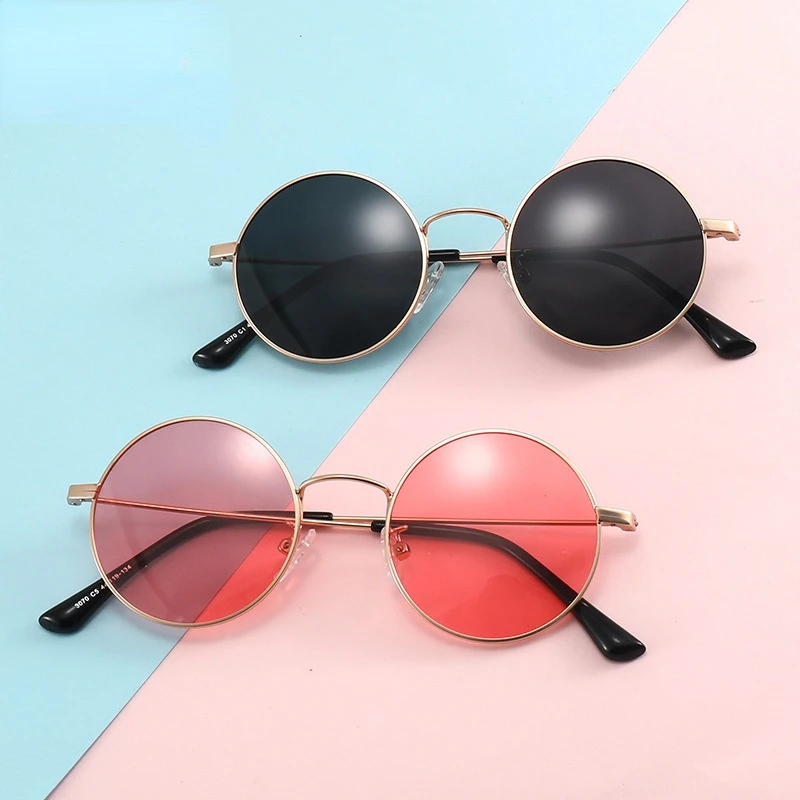 2021 New Metal Sunglasses Boys and Girls Fashion Polarized Retro Steampunk Sunglasses Colorful Trend Child Eyeware UV Protect
