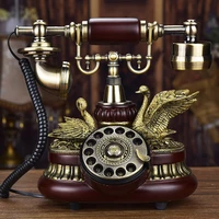 antique telephone vintage corded telephone classic european retro landline telephone rotary button dial caller id backlit