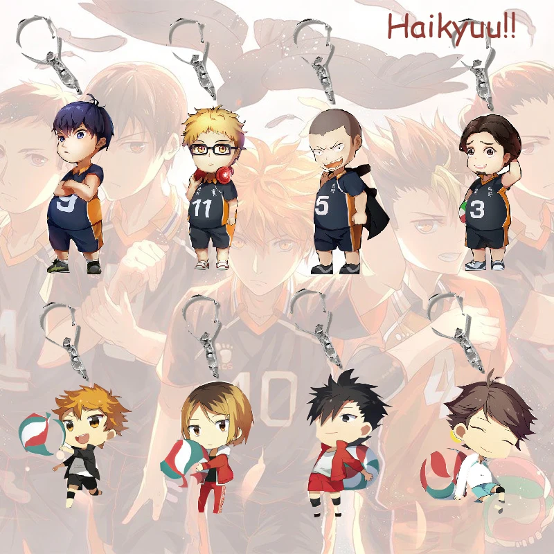

Haikyuu!! Anime Figure 6Cm Acrylic Cute Key Chain Shoyo Hinata Tobio Kageyama Daichi Sawamura Sugawara Koushi Ornaments Gifts