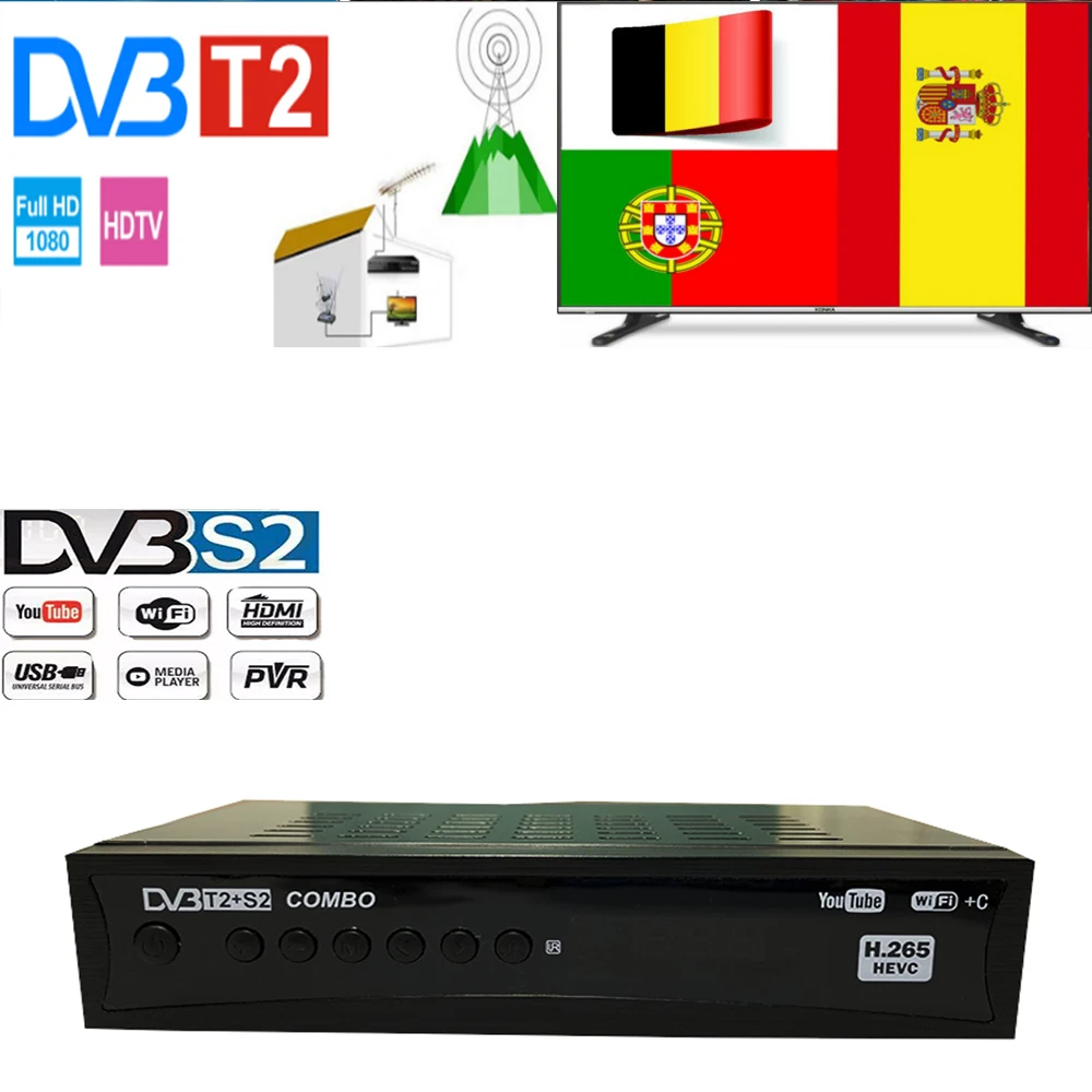 DVB S/S2/S2X цифра спутниковый телевизионный ресивер Европа Клин HEVC h.265 цифровой ТВ