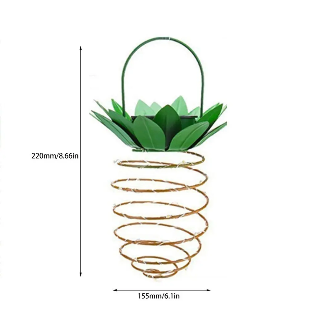 Solar Iron Pineapple Lamp Outdoor Waterproof Garden Lawn Color Led Copper Wire Light | Лампы и освещение