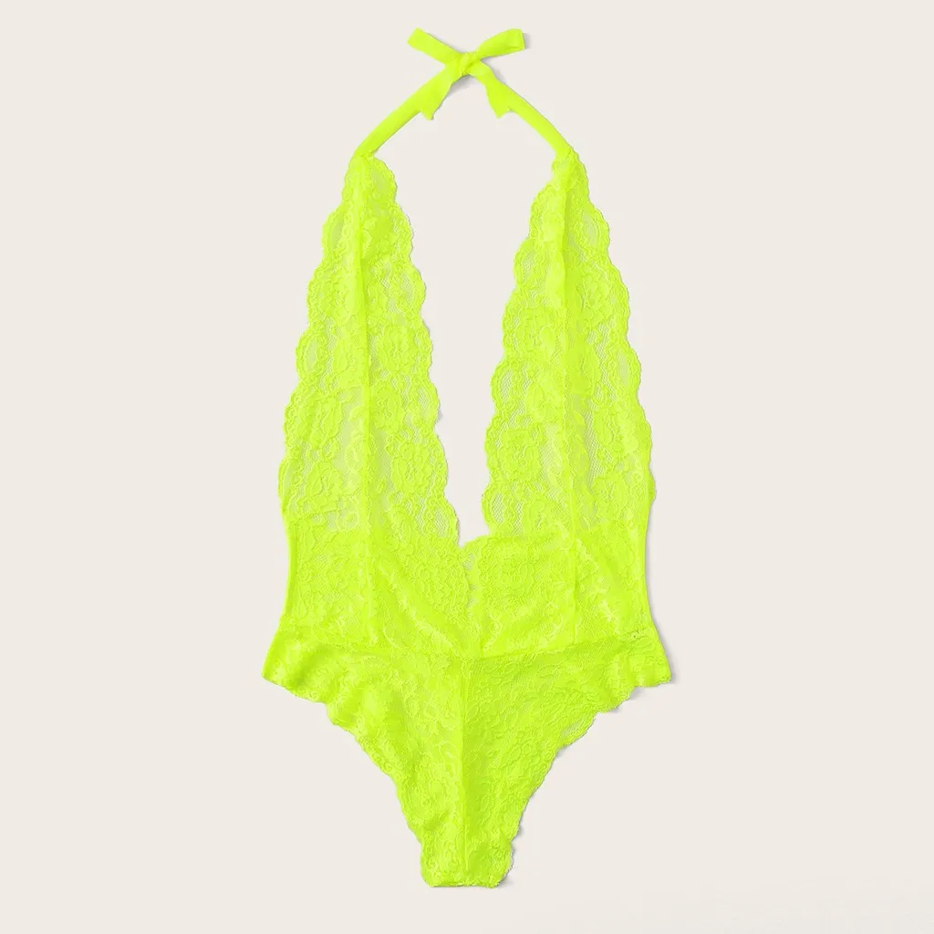 Эротическое нижнее белье сексуальное женское кружевное с глубоким V-образным